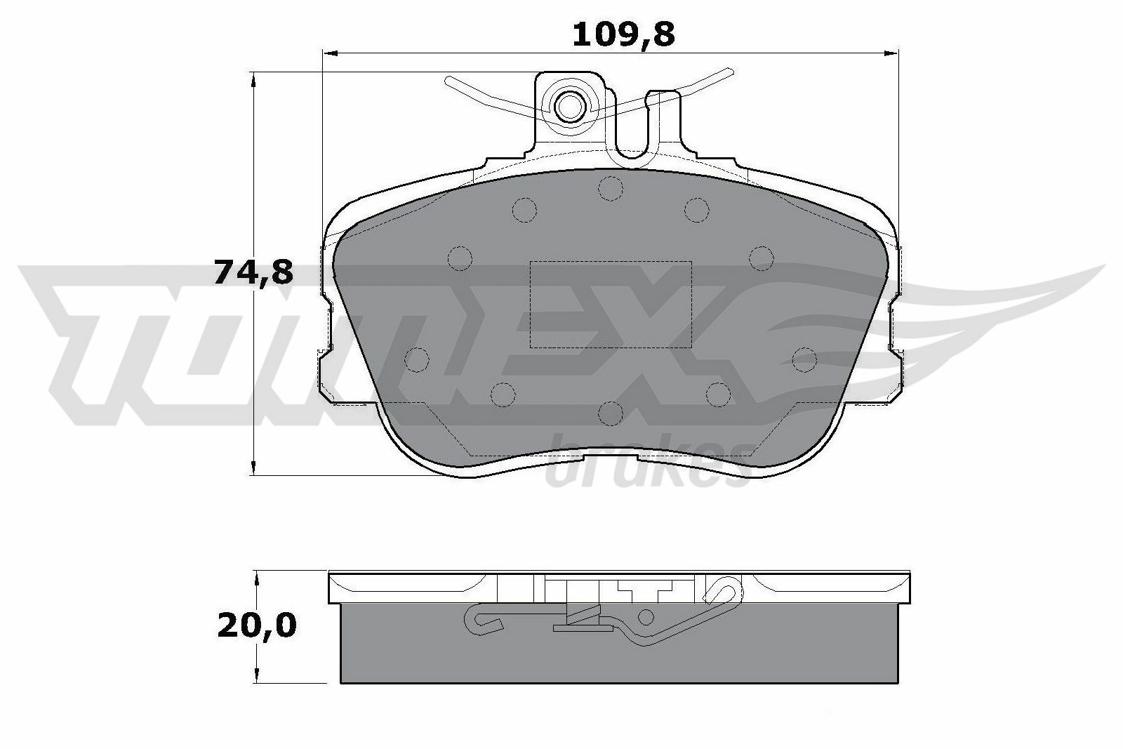 Sada brzdových destiček, kotoučová brzda TOMEX Brakes